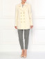 Двубортное шерстяное пальто с боковыми карманами Moschino Boutique  –  Модель Общий вид
