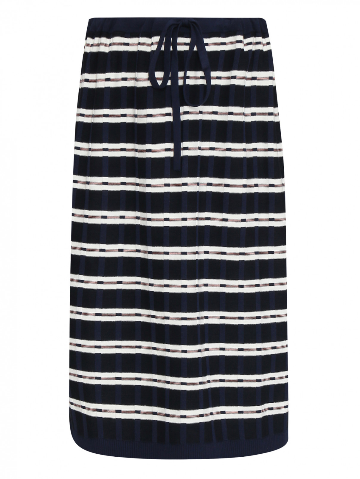Трикотажная юбка с узором полоска Max&Co  –  Общий вид  – Цвет:  Синий