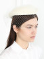 Шляпка из соломы с декоративной сеткой Federica Moretti  –  МодельОбщийВид