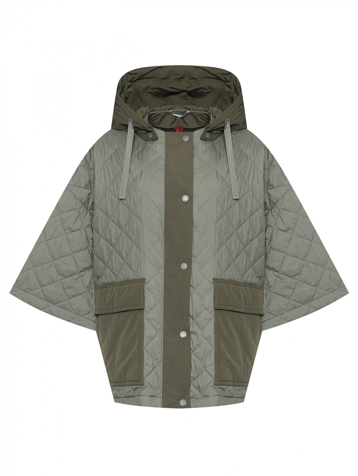Стеганая куртка с карманами и капюшоном Weekend Max Mara  –  Общий вид  – Цвет:  Зеленый