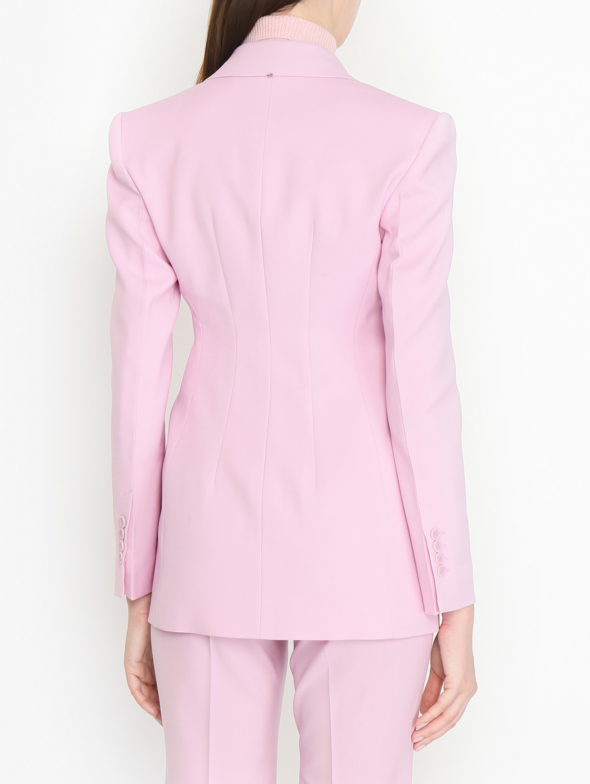 Двубортный жакет из шерсти Sportmax  –  МодельВерхНиз1  – Цвет:  Розовый
