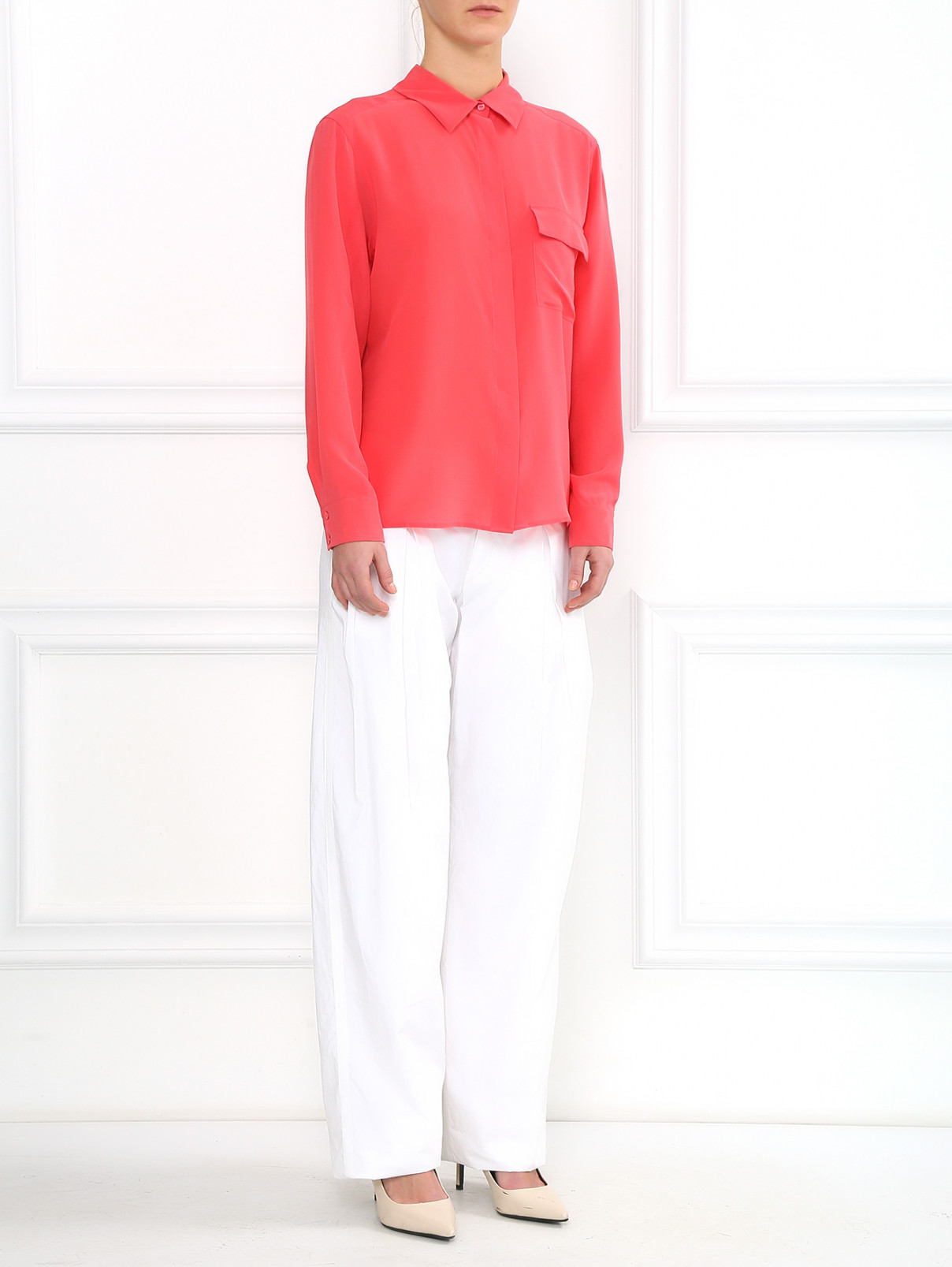 Широкие брюки из хлопка Max Mara  –  Модель Общий вид  – Цвет:  Белый