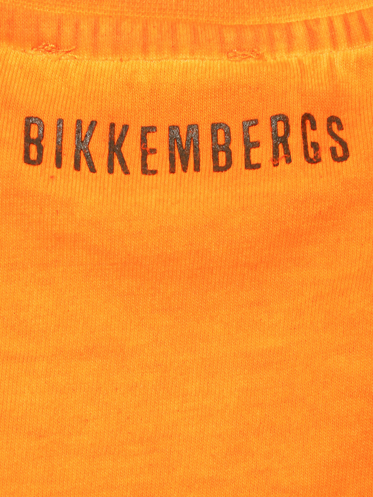 Футболка с контрастным принтом Bikkembergs  –  Деталь1  – Цвет:  Оранжевый