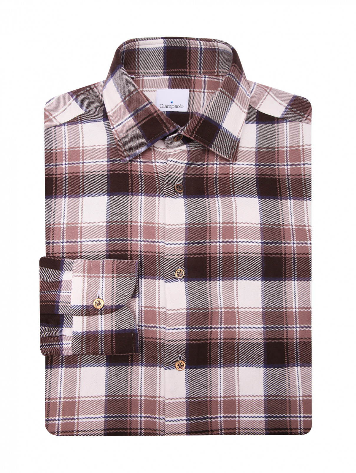 Рубашка из хлопка с узором на пуговицах Giampaolo  –  Общий вид  – Цвет:  Узор