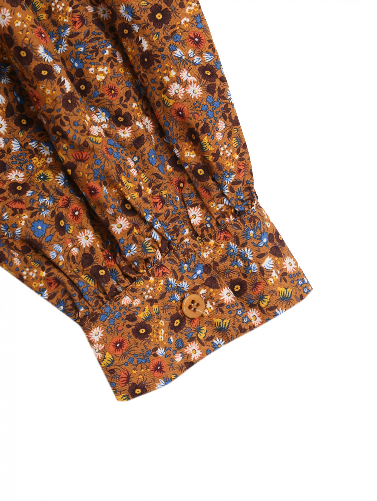 Блуза из хлопка с цветочным узором Il Gufo  –  Деталь1  – Цвет:  Узор