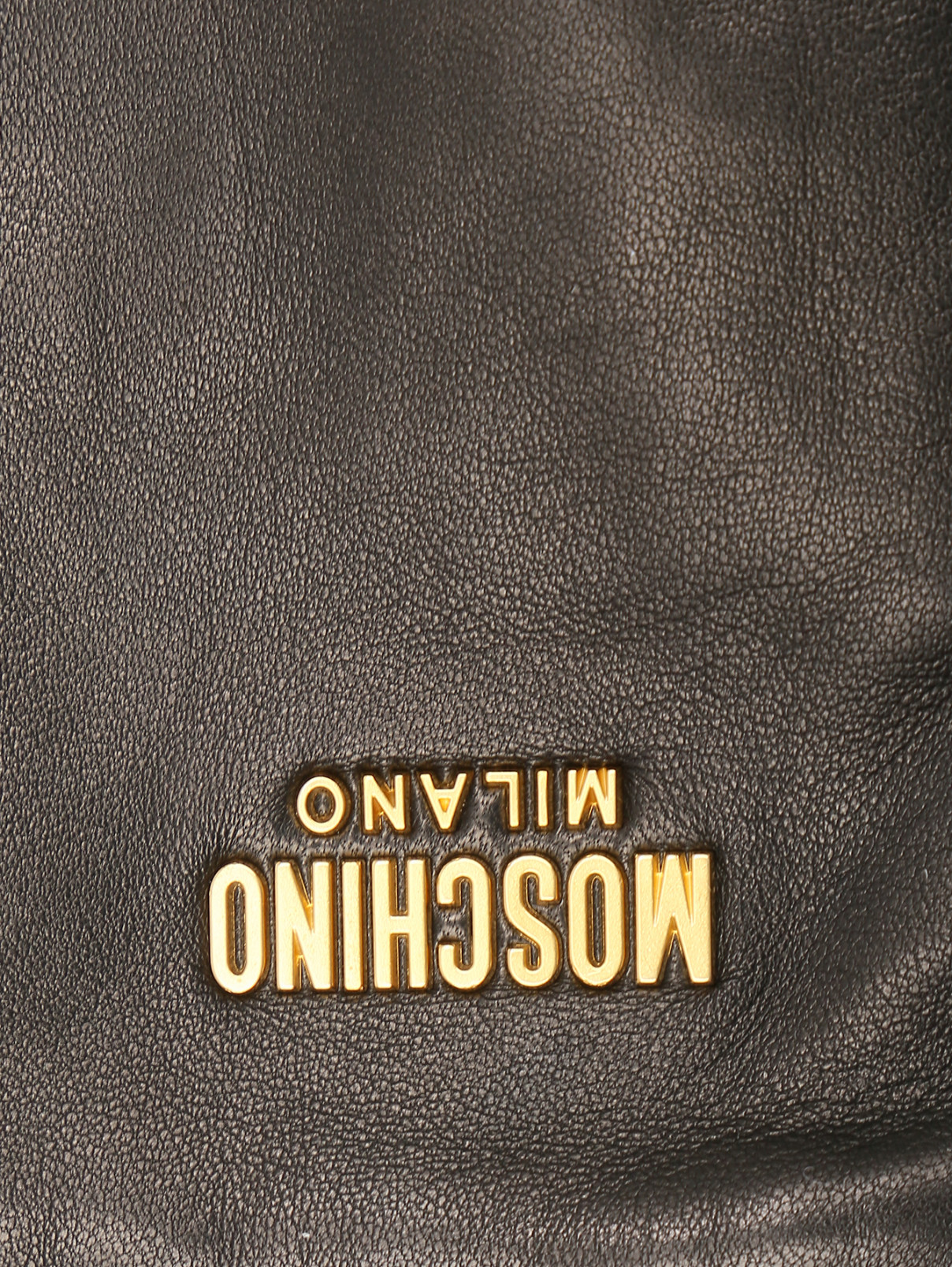 Перчатки из кожи с логотипом Moschino  –  Деталь  – Цвет:  Черный