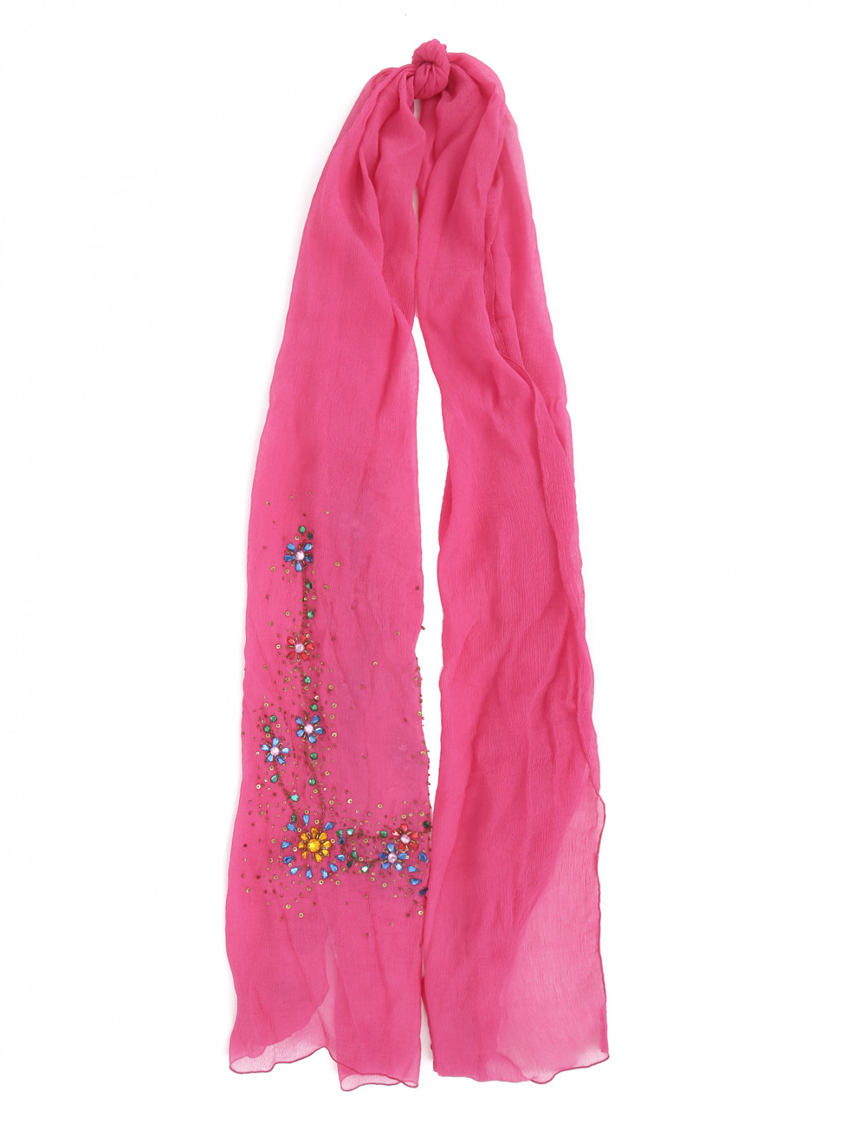 Шарф из шелка с вышивкой Philosophy di Alberta Ferretti  –  Общий вид  – Цвет:  Розовый