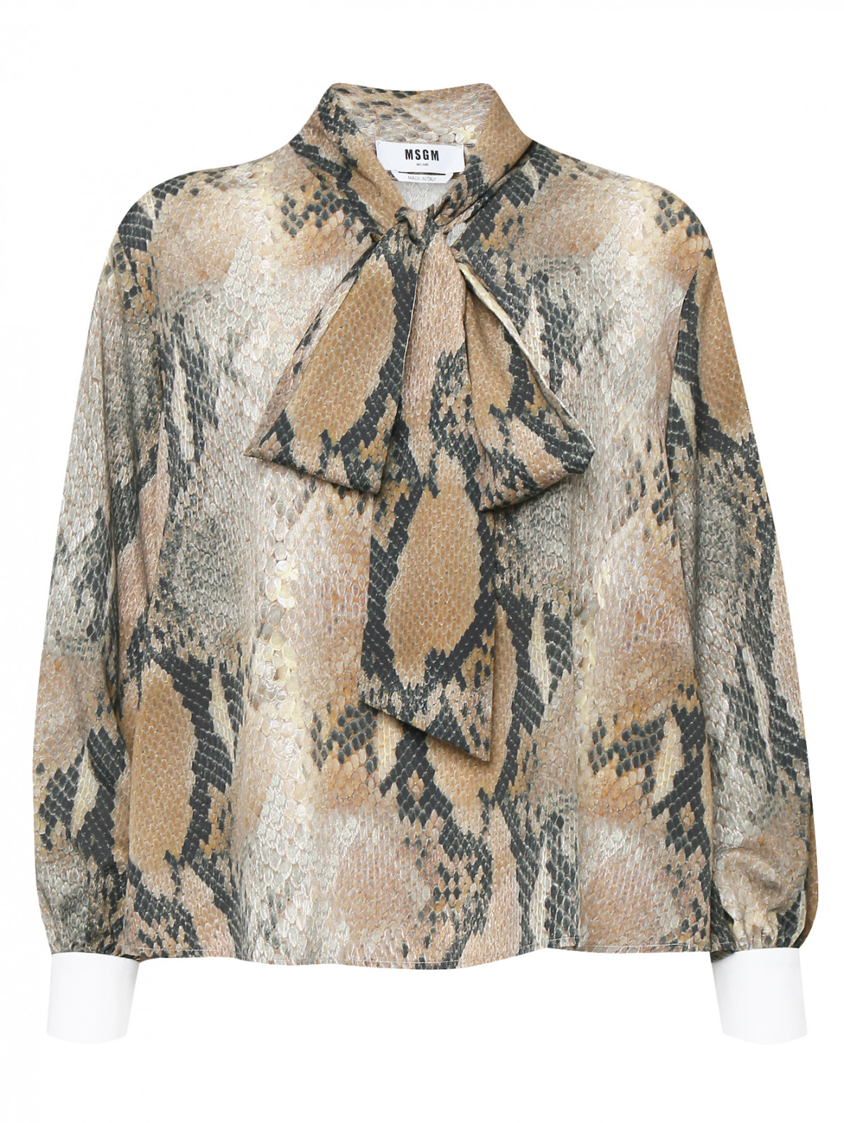 Блуза свободного кроя с узором MSGM  –  Общий вид  – Цвет:  Узор