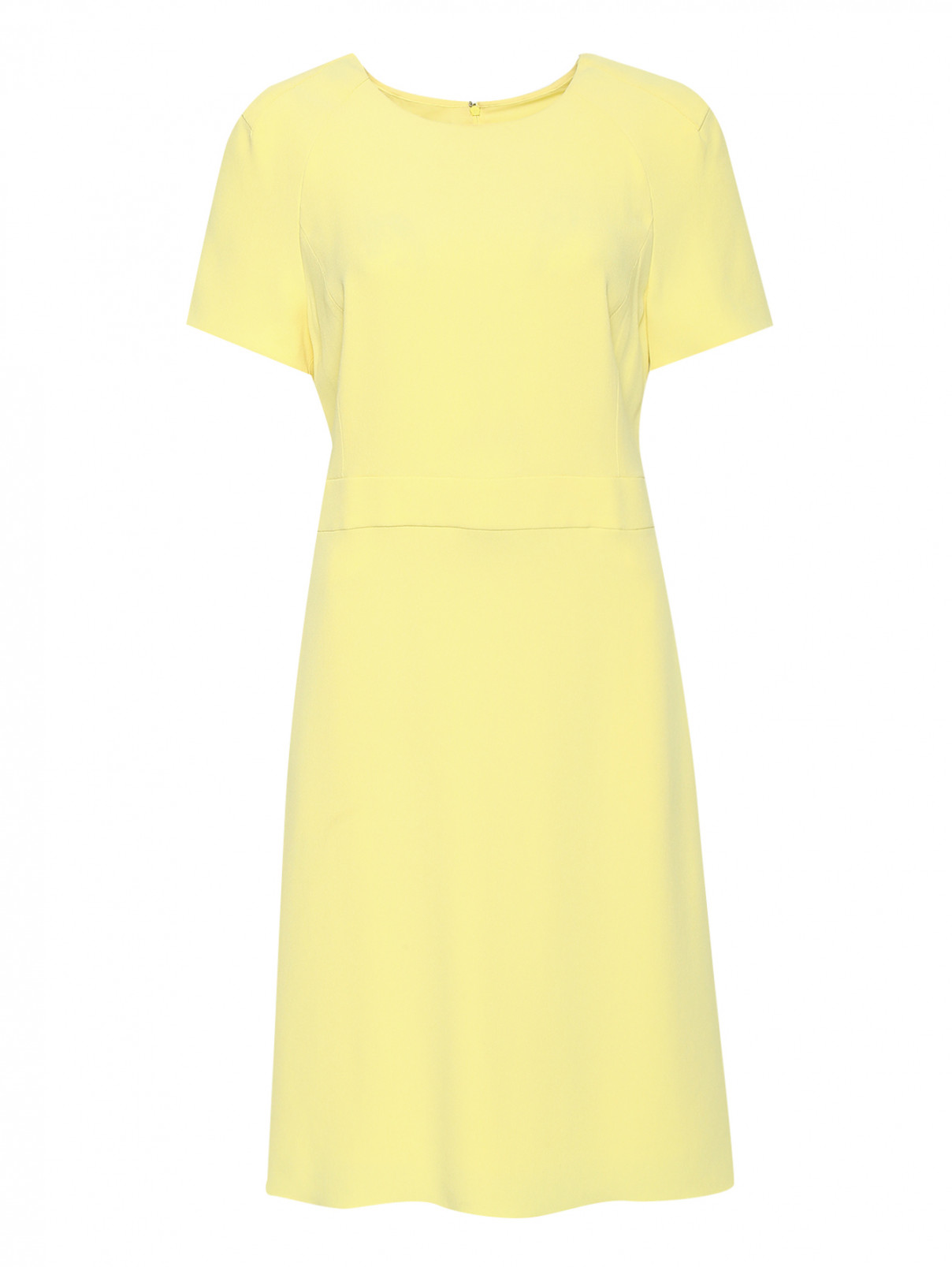 Платье-миди с короткими рукавами Emporio Armani  –  Общий вид  – Цвет:  Желтый
