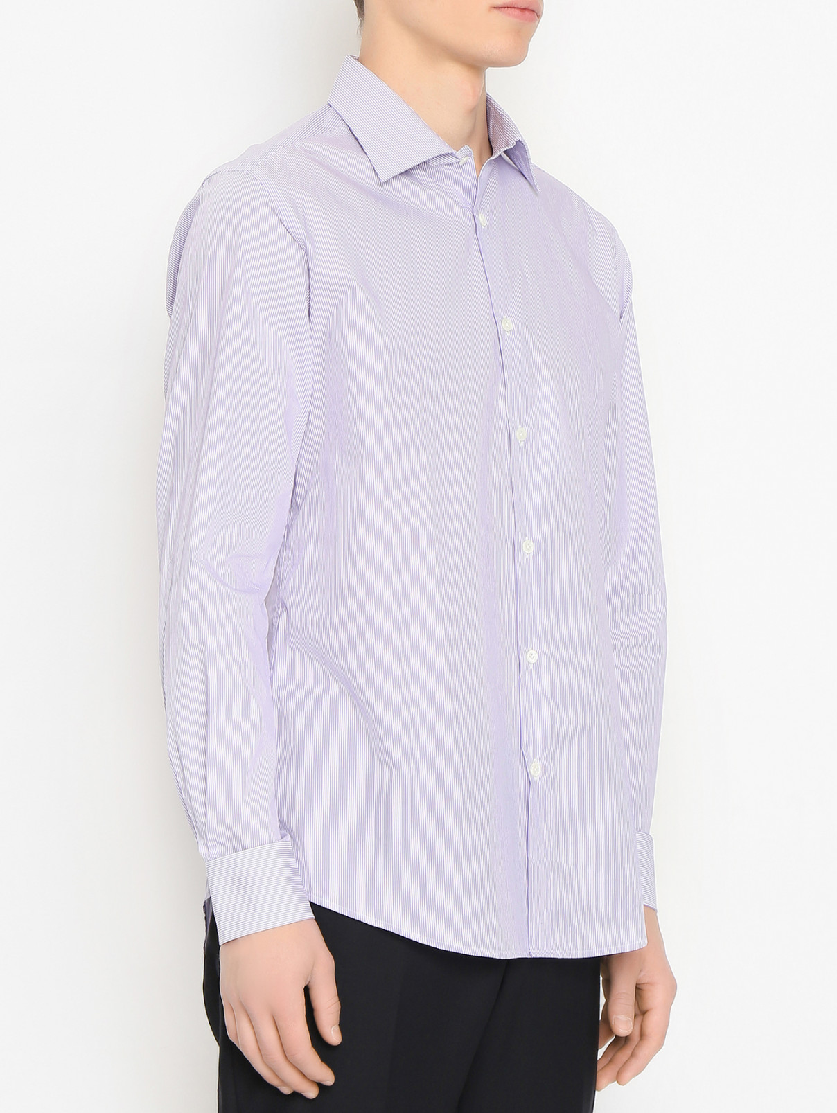Рубашка из хлопка с узором Pal Zileri  –  МодельВерхНиз  – Цвет:  Фиолетовый