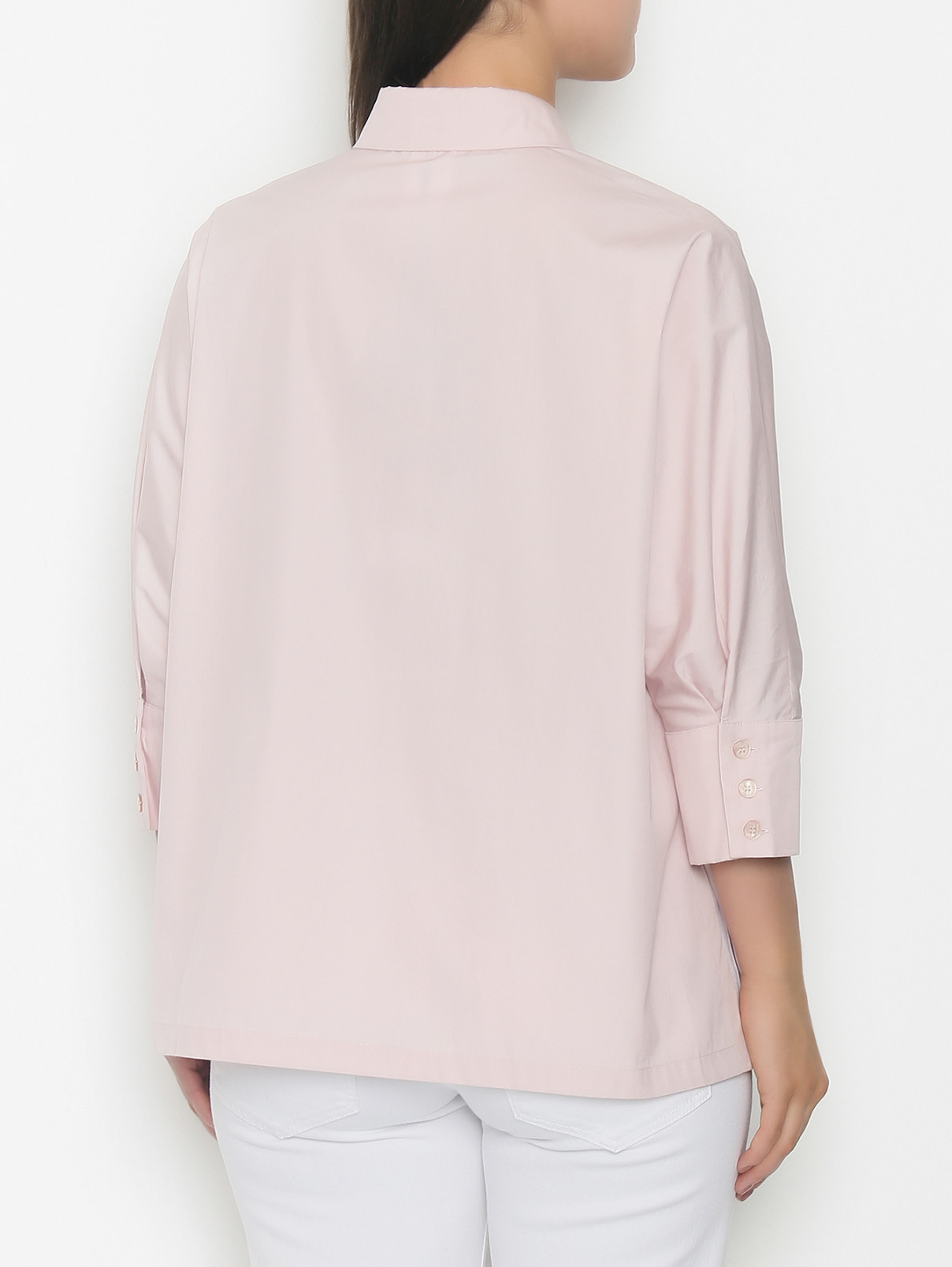 Рубашка из хлопка с карманами Marina Rinaldi  –  МодельВерхНиз1  – Цвет:  Розовый
