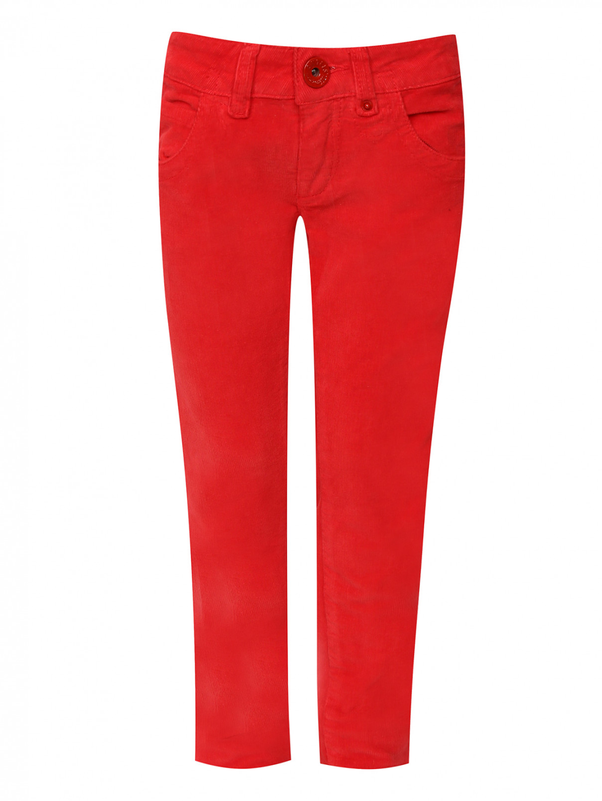 Вельветовые брюки прямого кроя Simonetta  –  Общий вид  – Цвет:  Красный