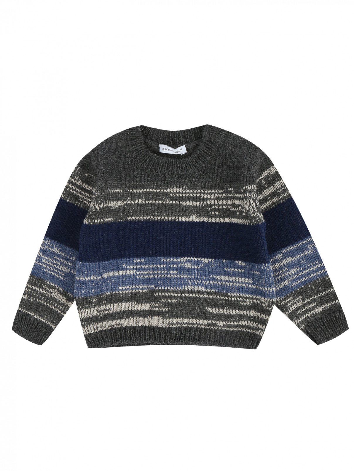 Пуловер из шерсти с узором "полоска" Dolce & Gabbana  –  Общий вид  – Цвет:  Узор