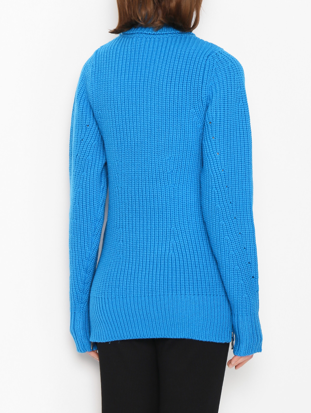 Однотонный свитер из шерсти Barbara Bui  –  МодельВерхНиз1  – Цвет:  Синий