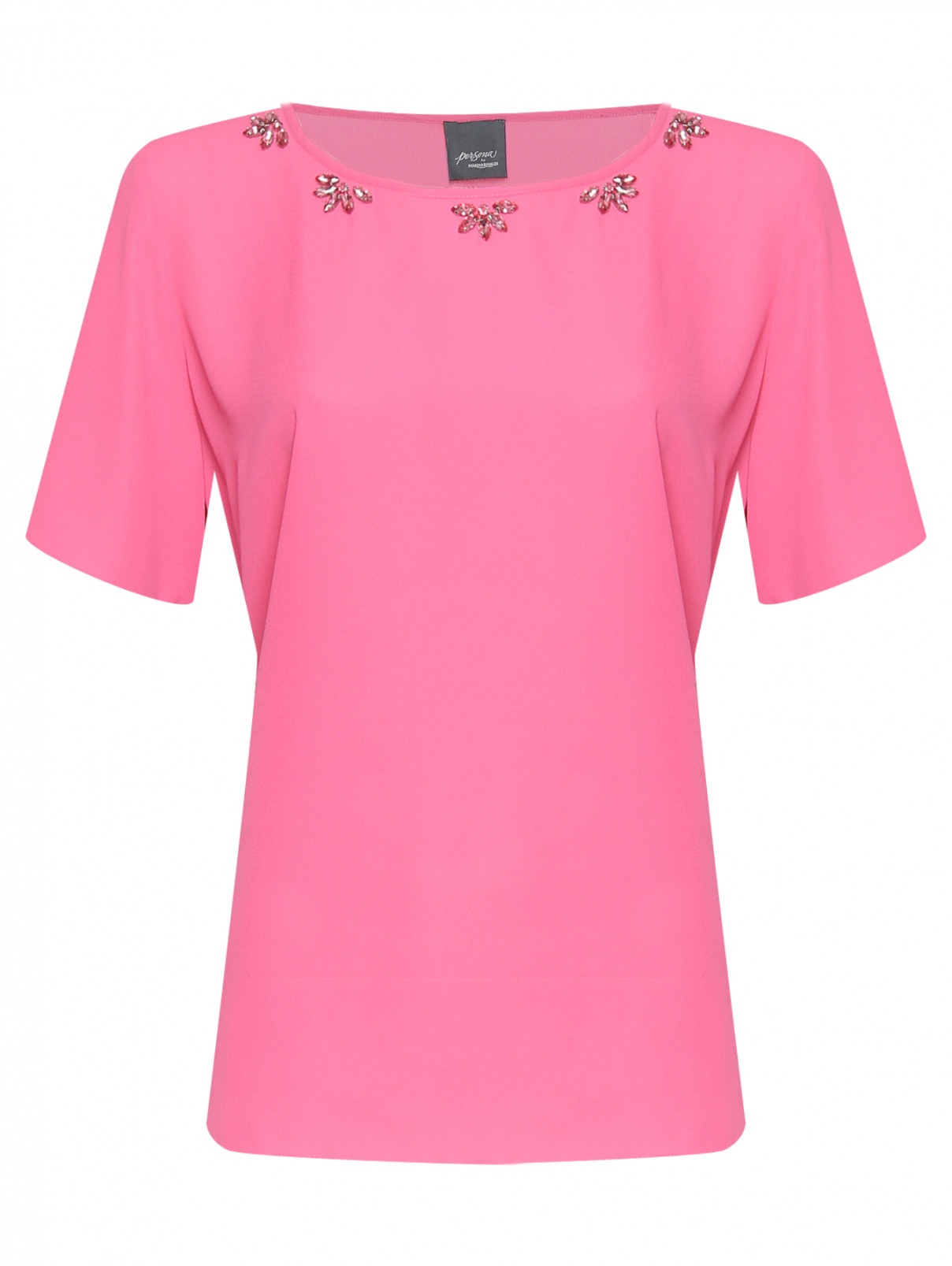 Однотонная блуза с декором Persona by Marina Rinaldi  –  Общий вид