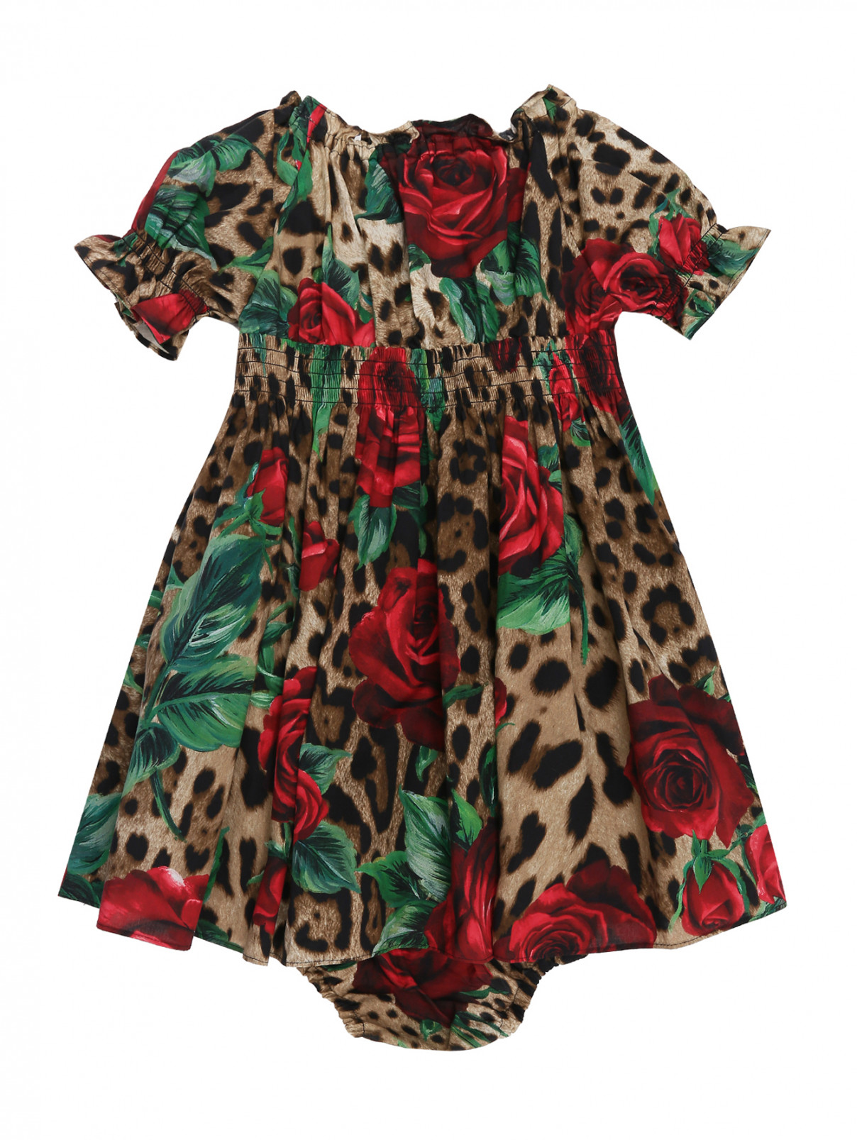 Платье и трусы с анималистичным узором Dolce & Gabbana  –  Общий вид  – Цвет:  Коричневый