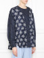 Блуза из шелка на пуговицах с цветочным принтом Sportmax  –  МодельВерхНиз