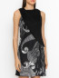 Комбинированное платье-мини с узором Versace Collection  –  МодельВерхНиз