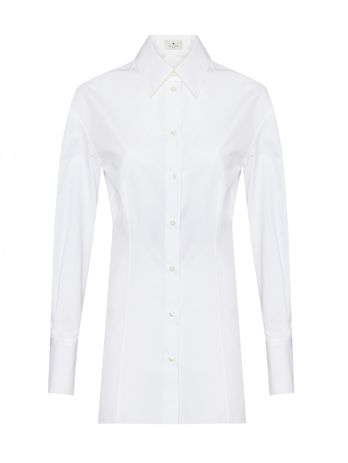 Рубашка из хлопка на пуговицах Etro  –  Общий вид  – Цвет:  Белый