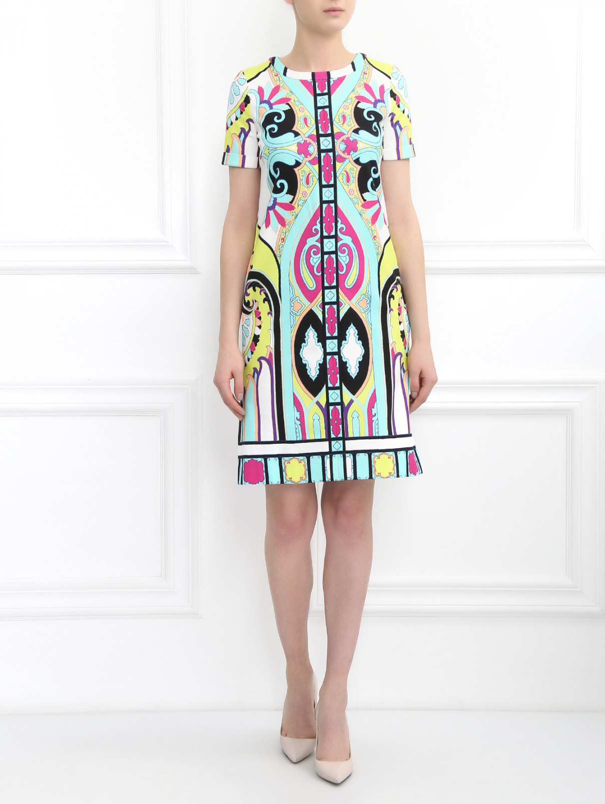 Платье из хлопка с узором Etro  –  Модель Общий вид  – Цвет:  Узор