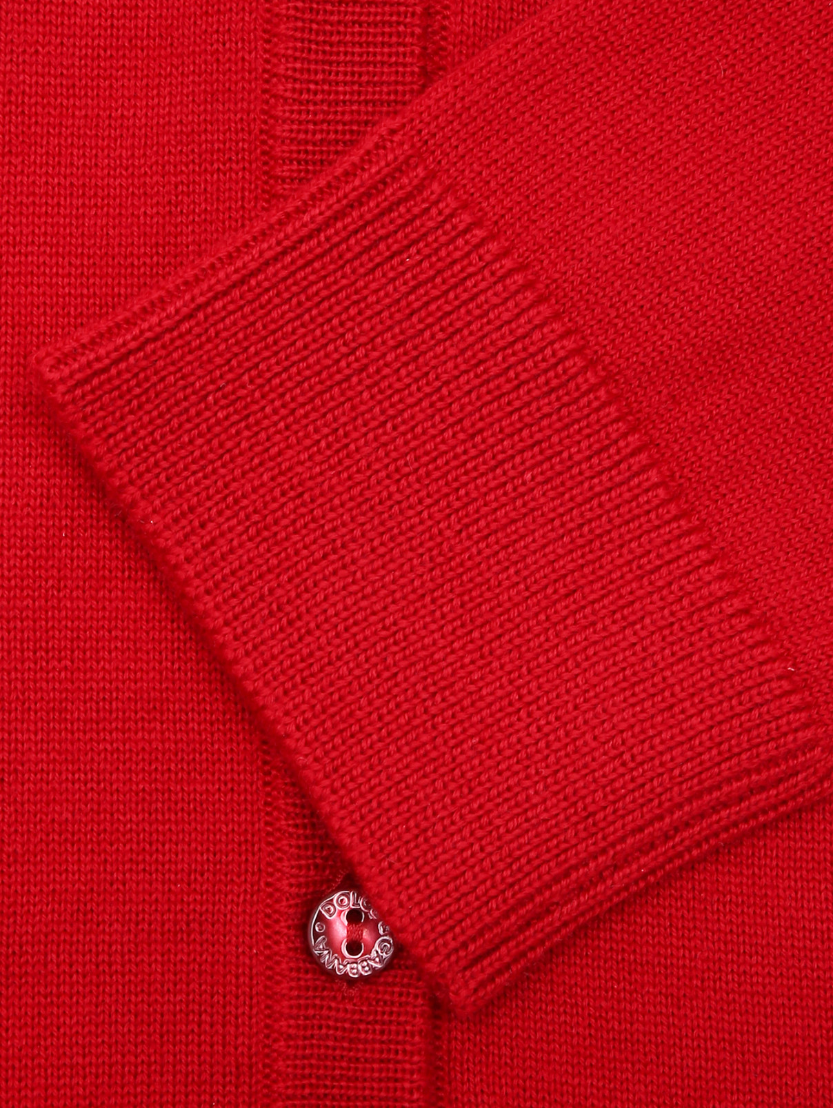 Шерстяной кардиган с аппликацией Dolce & Gabbana  –  Деталь1  – Цвет:  Красный