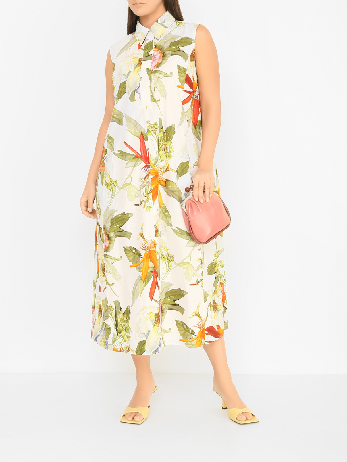 Сумка-клатч на цепочке Weekend Max Mara  –  МодельОбщийВид  – Цвет:  Розовый