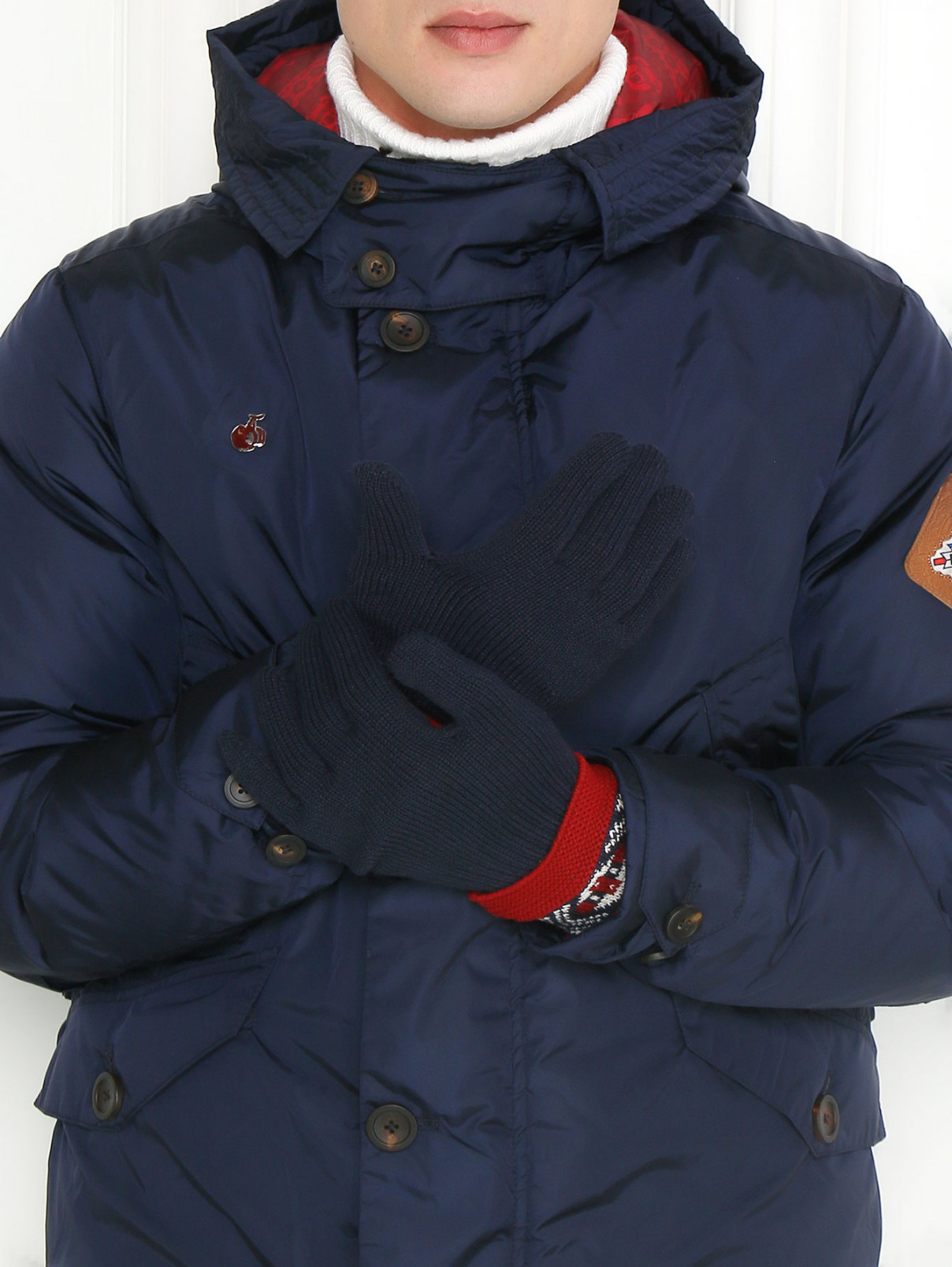 Трикотажные перчатки с узором Bosco Fresh  –  Модель Общий вид  – Цвет:  Синий