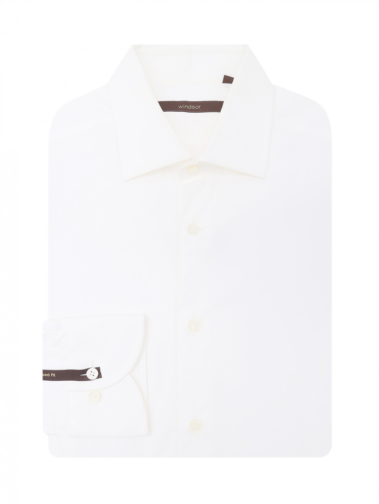 Рубашка базовая из хлопка Windsor  –  Общий вид  – Цвет:  Белый