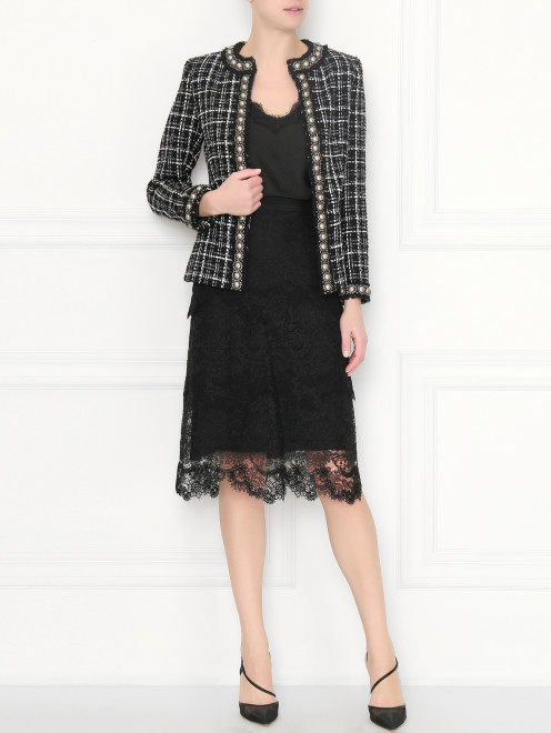 Юбка кружевная из шелка и хлопка Ermanno Scervino - МодельОбщийВид
