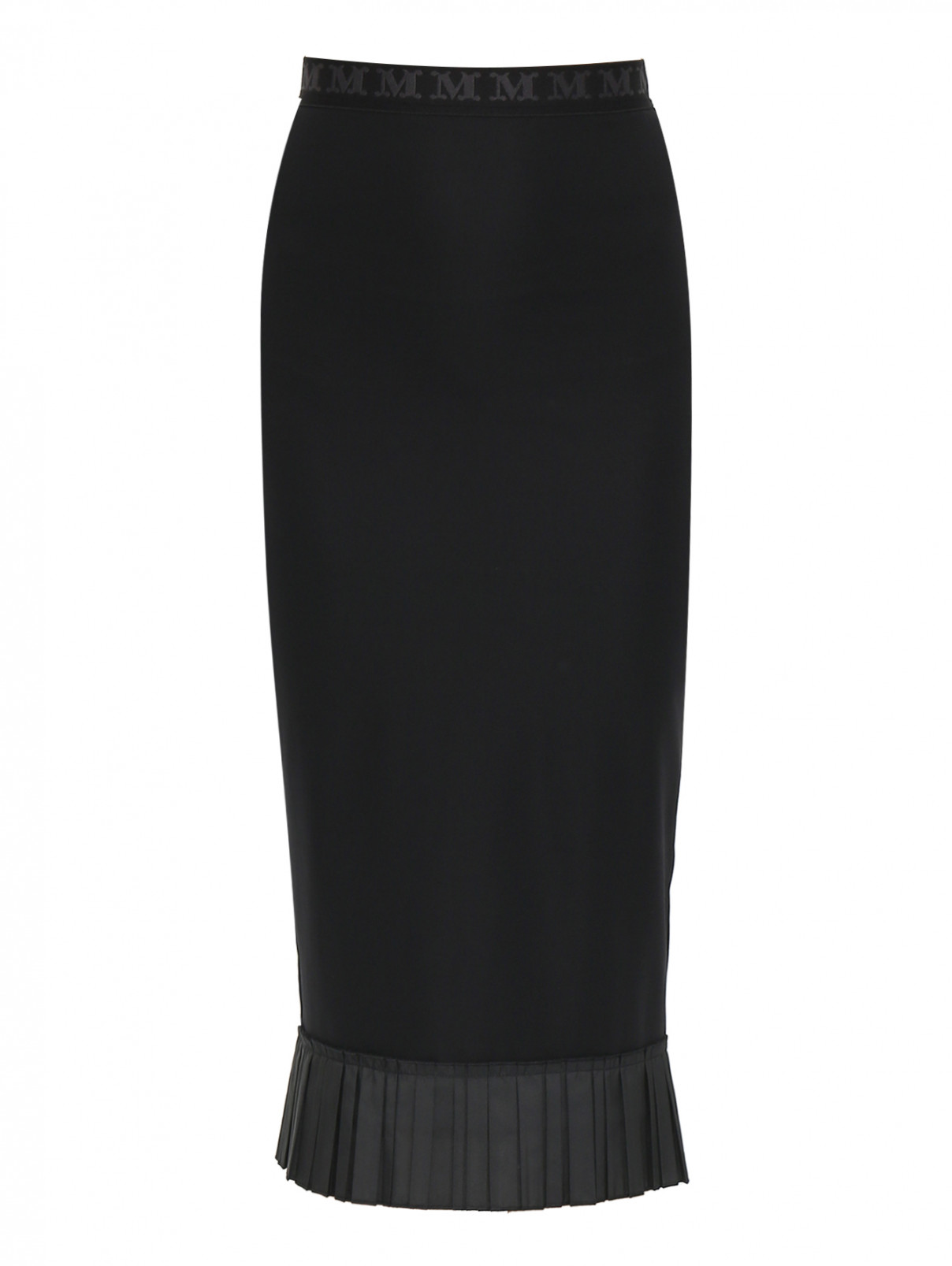 Трикотажная юбка на резинке Max Mara  –  Общий вид  – Цвет:  Черный