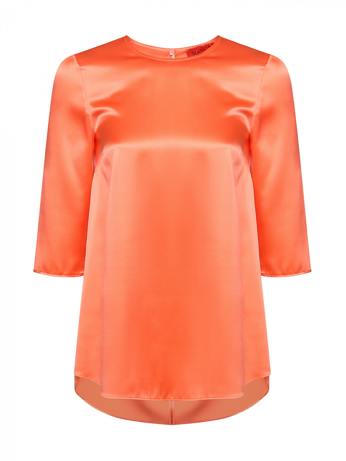 Блуза шелковая прямого кроя Max&Co  –  Общий вид  – Цвет:  Розовый