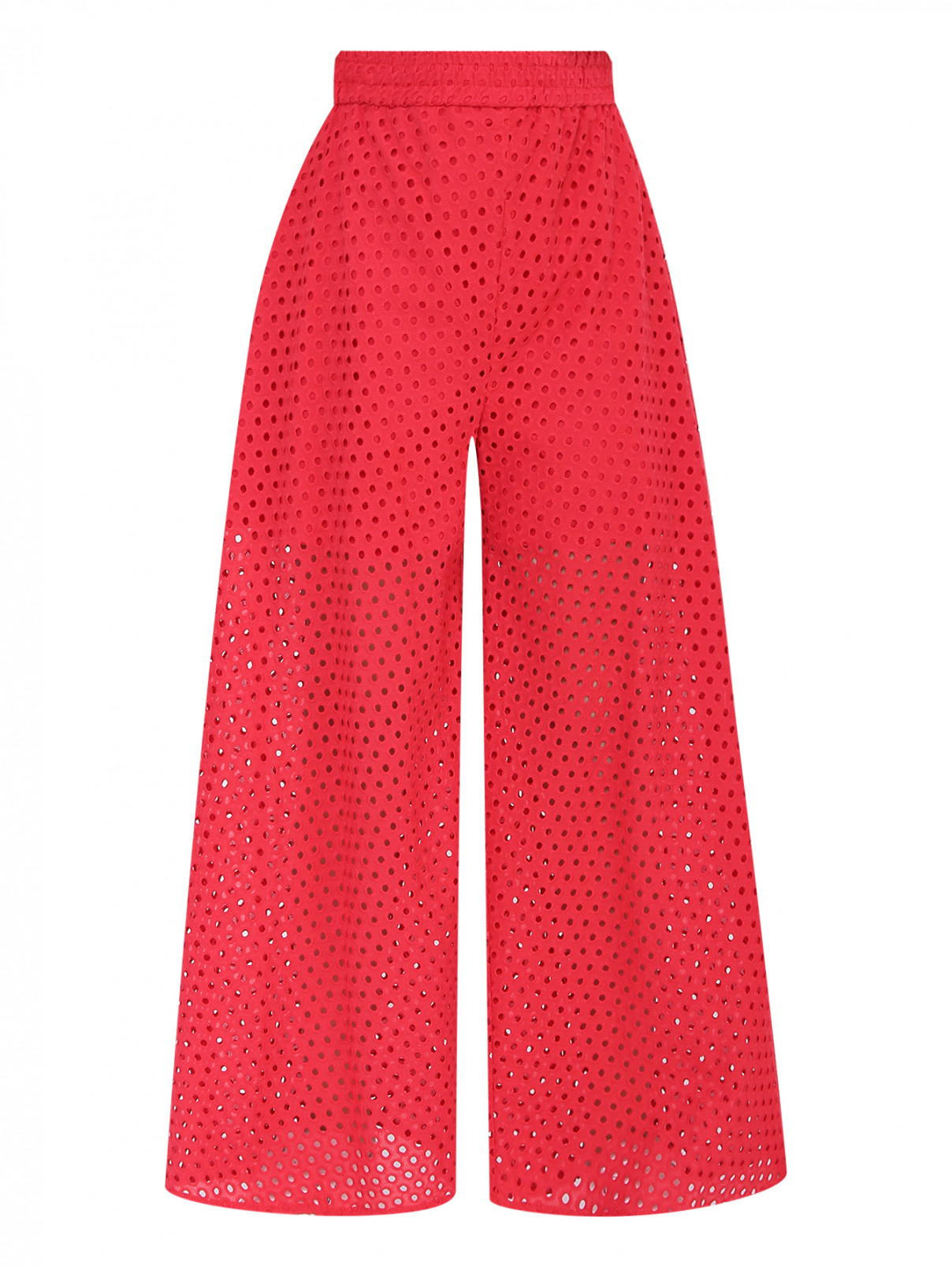 Хлопковые брюки из шитья MONNALISA  –  Общий вид  – Цвет:  Красный