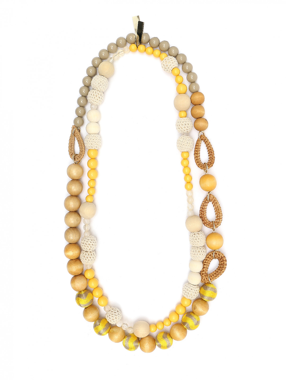 ожерелье из деревянных и пластиковых бусин Weekend Max Mara  –  Общий вид  – Цвет:  Мультиколор