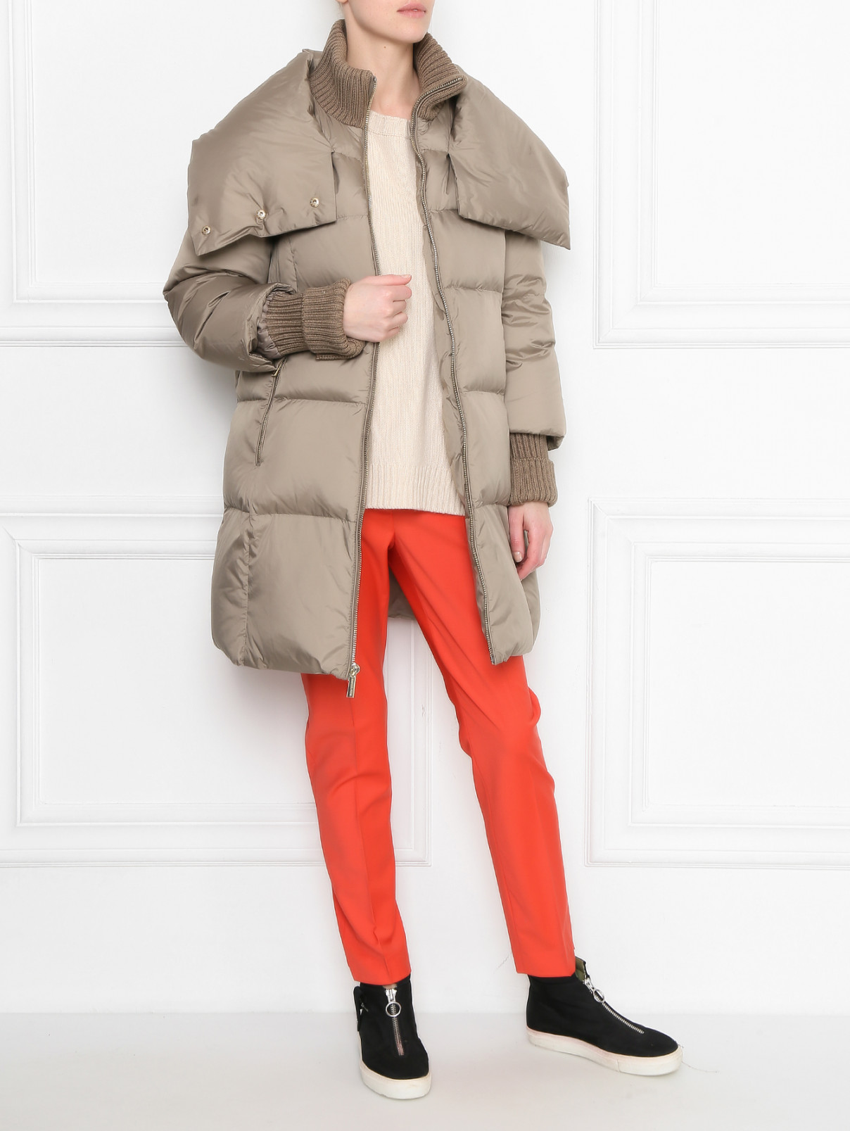 みーこ Michael by Michael Kors пуховик с трикотажными рукавами (453804