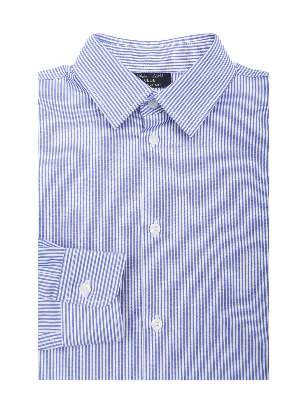 Рубашка из хлопка с узором полоска Dal Lago  –  Общий вид  – Цвет:  Узор