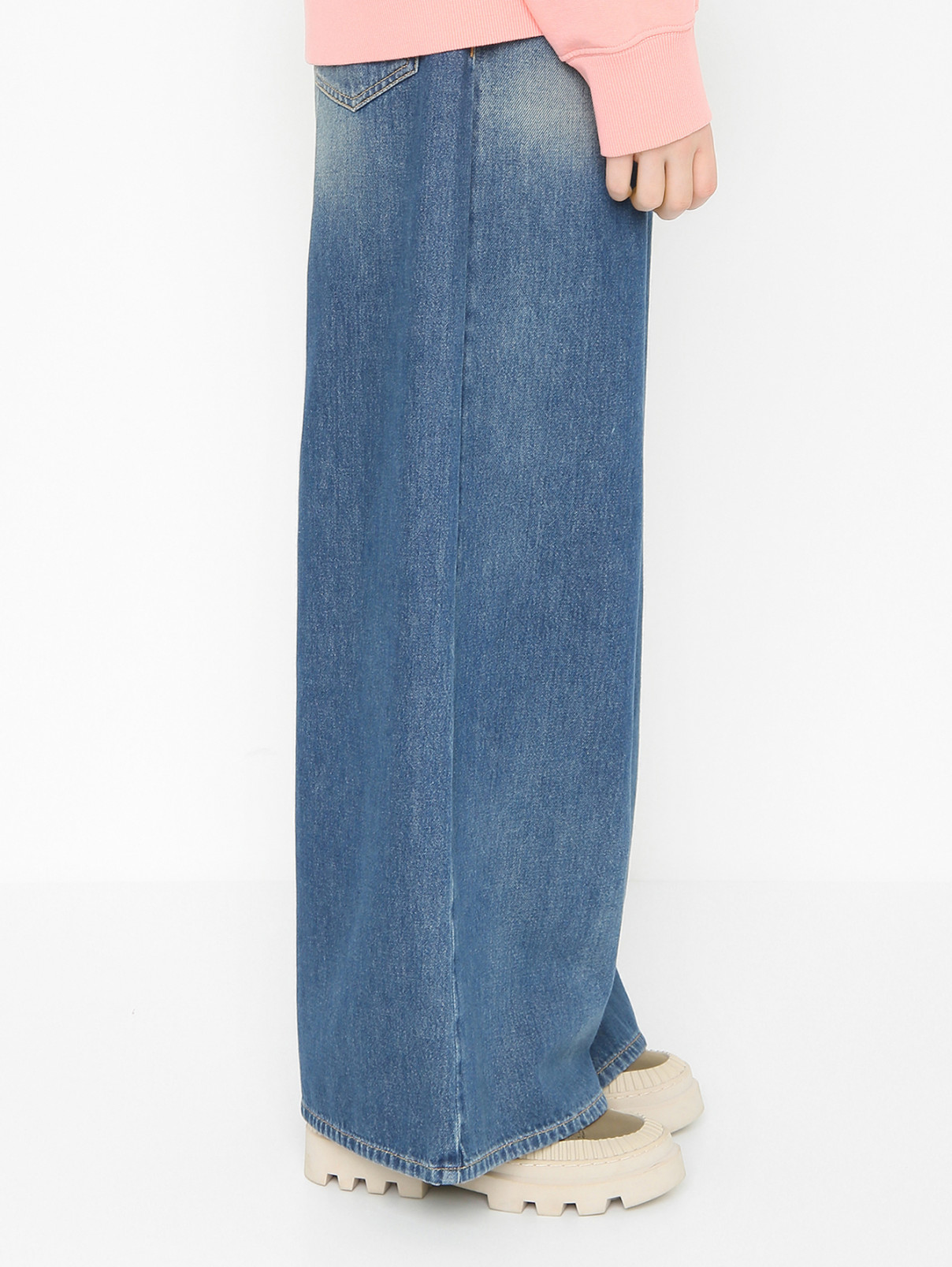 Широкие джинсы на завязках MM6  –  МодельВерхНиз2  – Цвет:  Синий