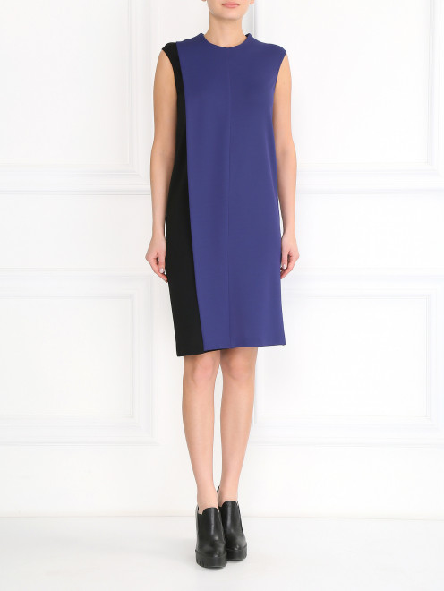 Платье с круглым вырезом и контрастной отделкой  Jil Sander - Модель Общий вид
