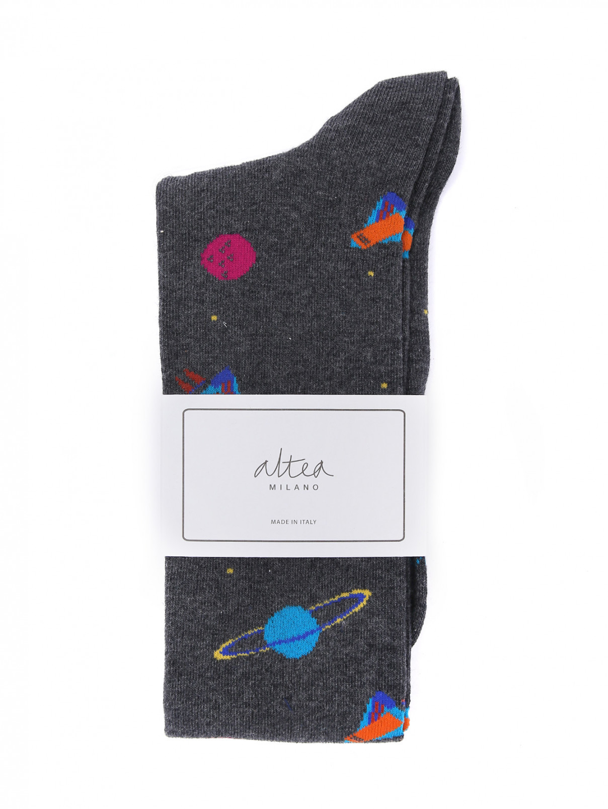 Носки из хлопка с узором Altea  –  Общий вид  – Цвет:  Серый