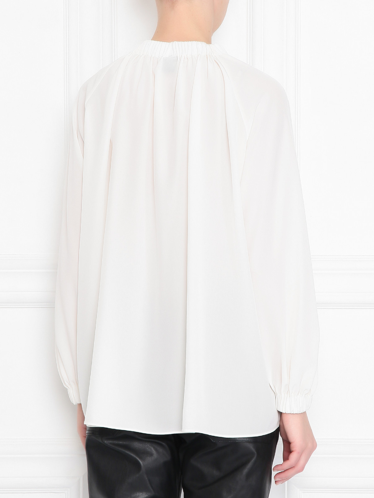 Блуза из шелка свободного кроя Aspesi  –  МодельВерхНиз1  – Цвет:  Белый