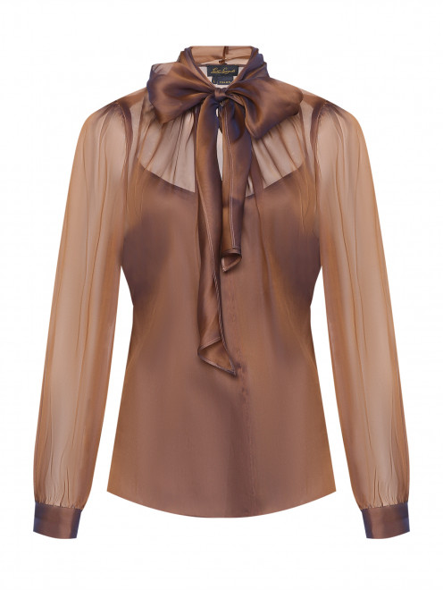Полупрозрачная блуза из шелка с бантом Luisa Spagnoli - Общий вид
