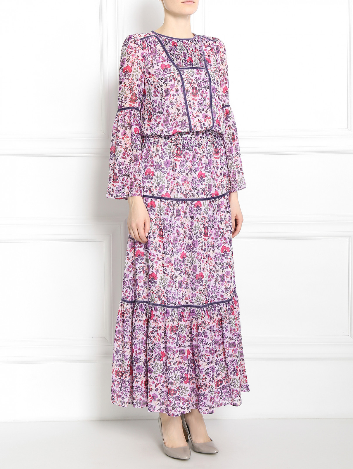 Платье-макси с цветочным узором Juicy Couture  –  Модель Верх-Низ  – Цвет:  Узор