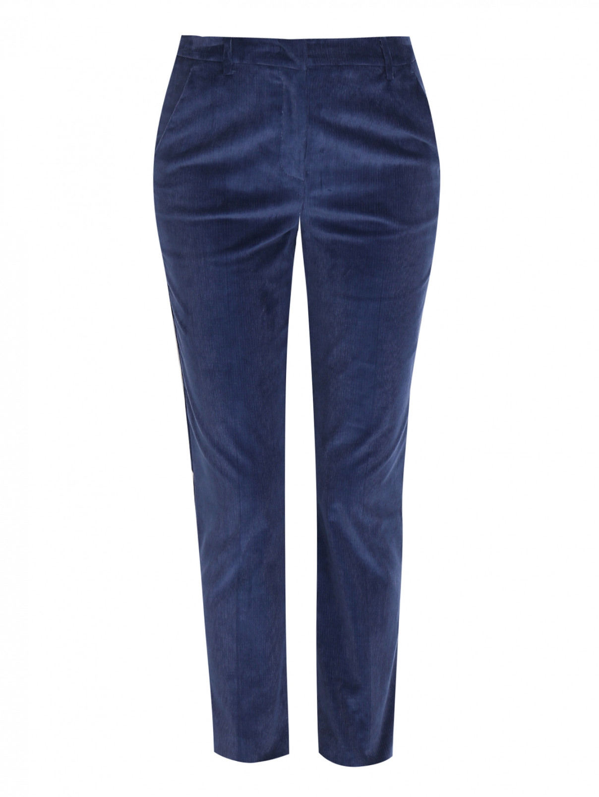 Укороченные брюки из хлопка Weekend Max Mara  –  Общий вид  – Цвет:  Синий