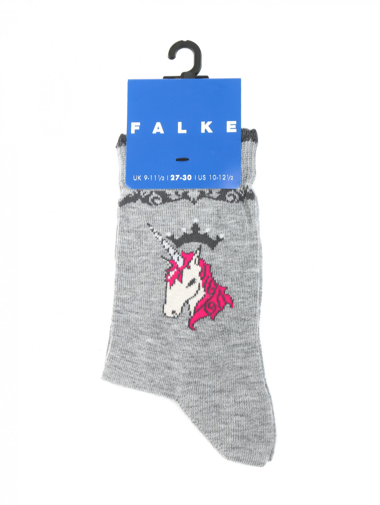 Носки из смешанного хлопка с узором Falke  –  Общий вид  – Цвет:  Серый