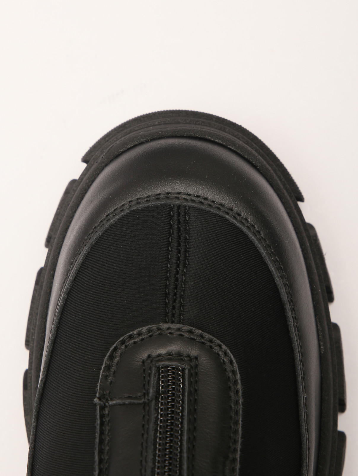 Ботинки из кожи и текстиля на молнии MSGM  –  Деталь  – Цвет:  Черный