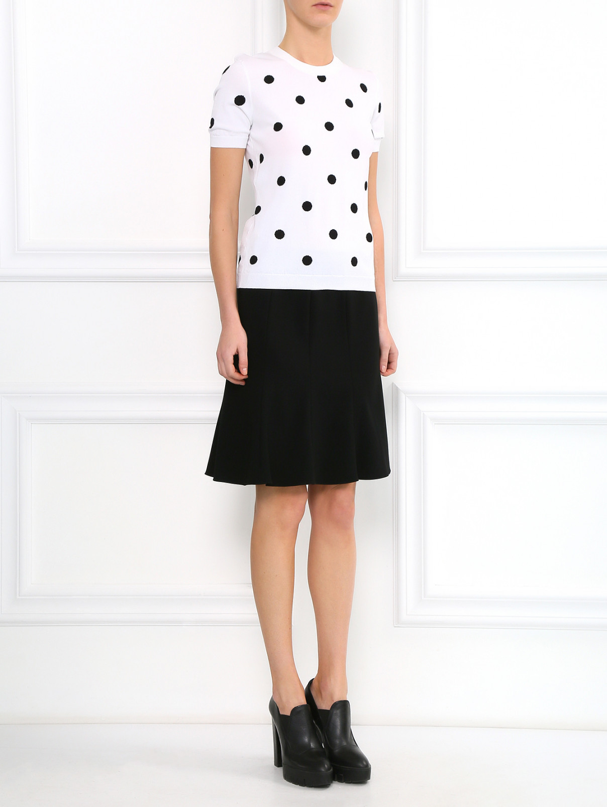 Классическая юбка-мини Moschino Cheap&Chic  –  Модель Общий вид  – Цвет:  Черный