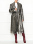Двубортное пальто из шерсти и винила с узором Calvin Klein 205W39NYC  –  МодельОбщийВид