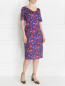 Платье с драпировкой с цветочным узором Marina Rinaldi  –  Модель Общий вид