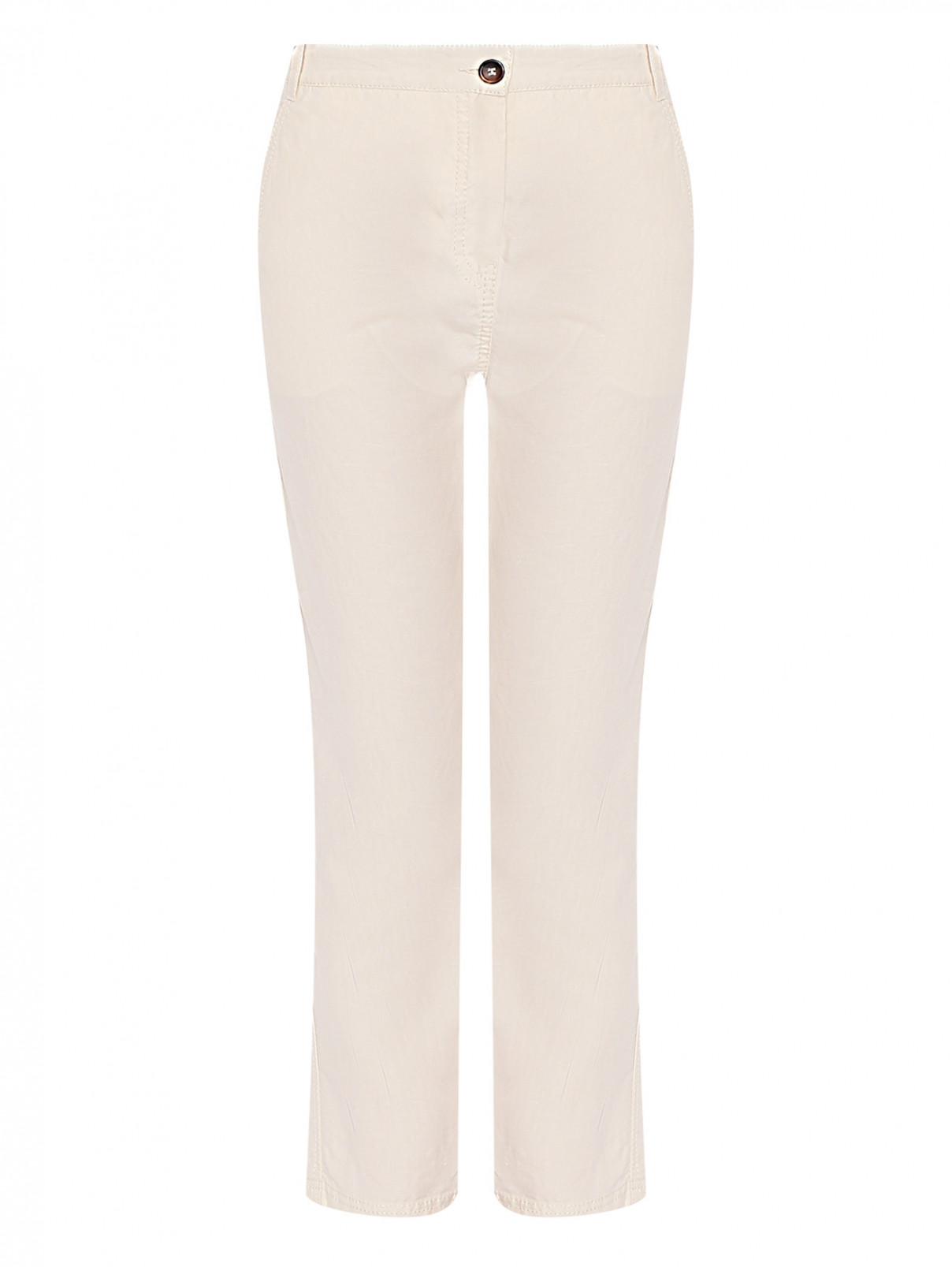 Укороченные брюки с карманами PennyBlack  –  Общий вид  – Цвет:  Бежевый