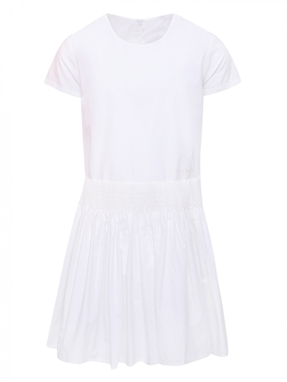 Хлопковое платье с коротким рукавом Il Gufo  –  Общий вид  – Цвет:  Белый
