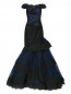 Платье-макси со шлейфом декорированное кружевом Carolina Herrera  –  Общий вид